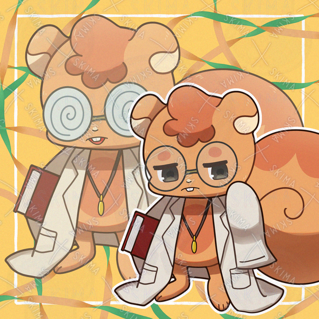 8 facial expressions] Original character of Dr. Squirrel, scientist, wearing glasses. 的商品圖片