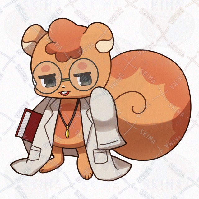 【表情差分8点】眼鏡をかけた、リスの博士、科学者のオリジナルキャラクターの商品画像5枚目