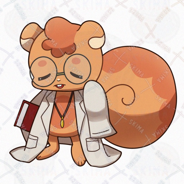 【表情差分8点】眼鏡をかけた、リスの博士、科学者のオリジナルキャラクターの商品画像7枚目