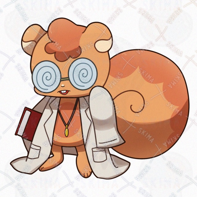 【表情差分8点】眼鏡をかけた、リスの博士、科学者のオリジナルキャラクターの商品画像9枚目