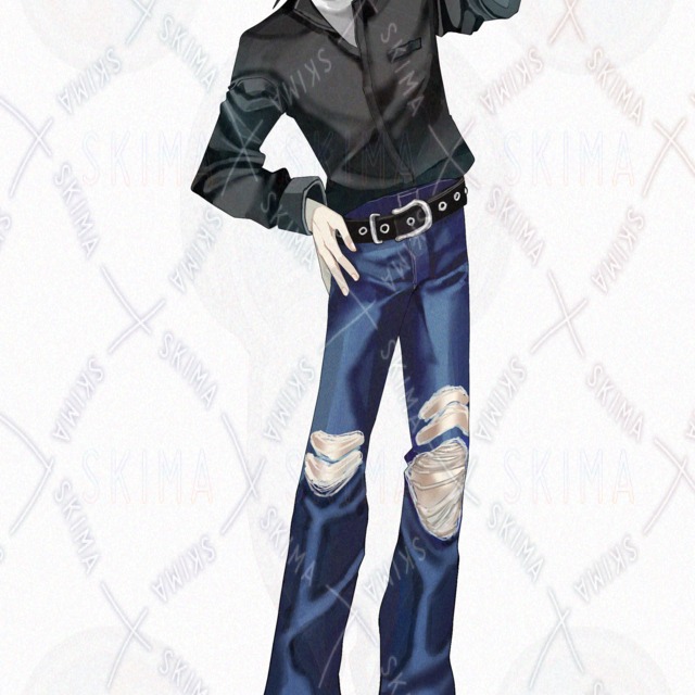 Damaged Jeans Male Standing Illustration 的商品圖片第 5 張