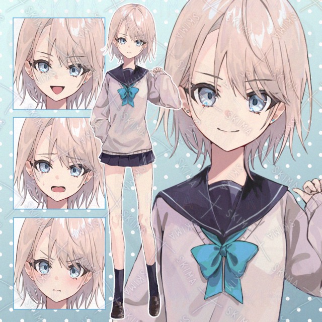 [표정 10세트]쿨한 여고생 상품 이미지