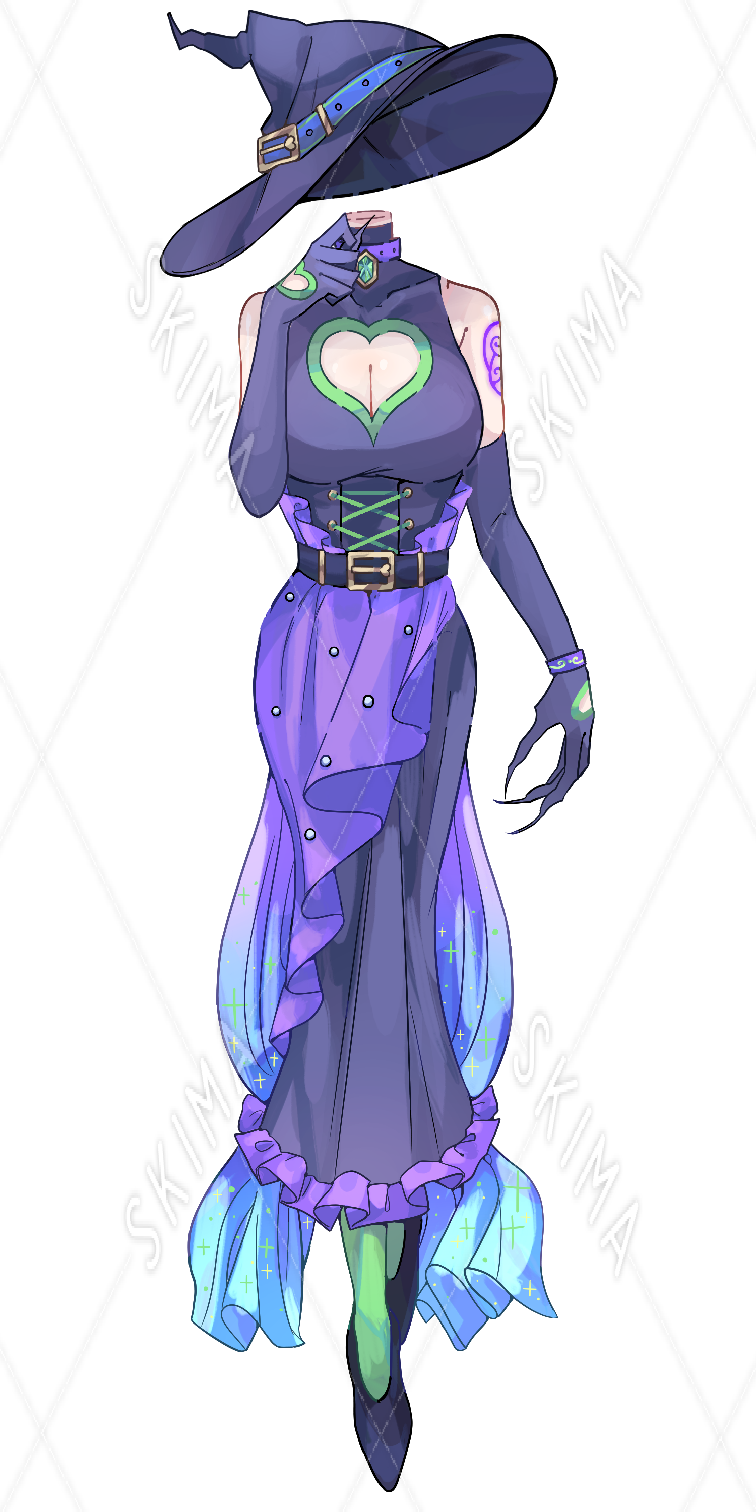 人外 首無し魔女 全身立ち絵 スキマ スキルのオーダーメイドマーケット Skima