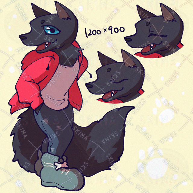 Image of Wolf in damaged jeans