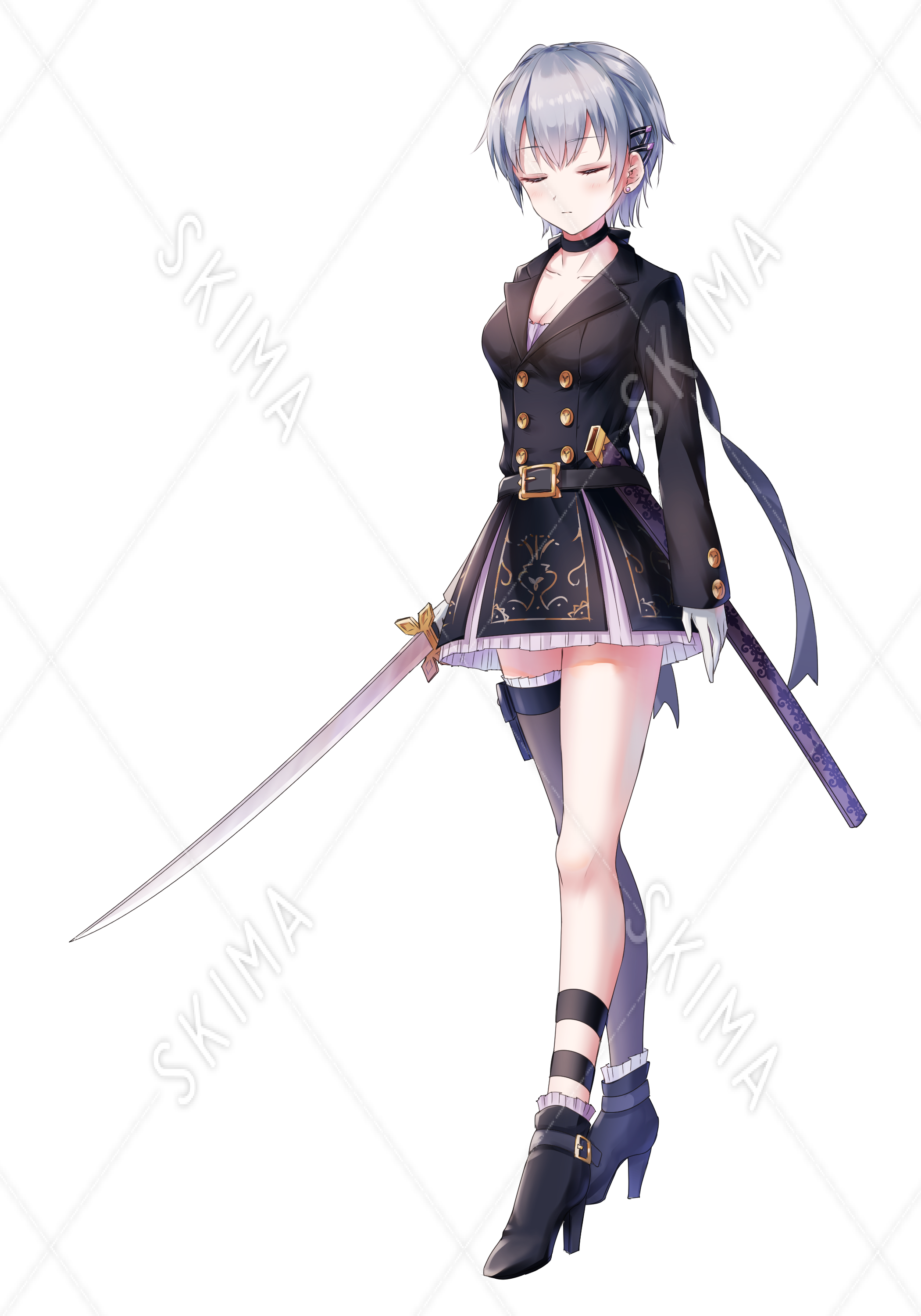 水色髪の剣士 表情6種 スキマ スキルのオーダーメイドマーケット Skima