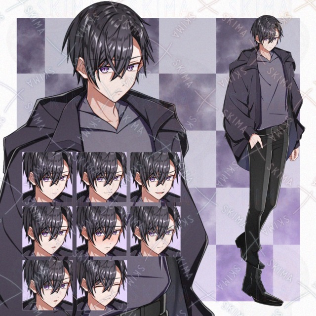 8 facial expressions of male characters standing 的商品圖片