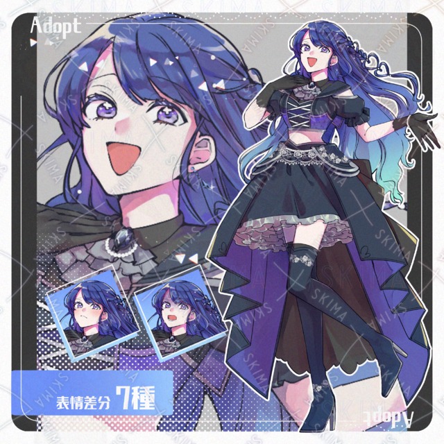 Image of Woman in idol-like costume [7 expressions].