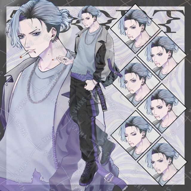 Image of Night Street Informant [7 different facial expressions + cigarette differential].