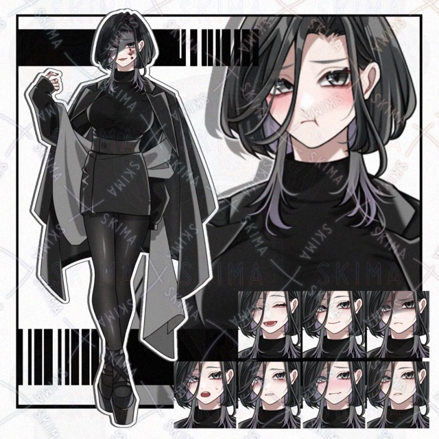 Standing] Black hair / Female character [9 kinds of expressions 的商品圖片