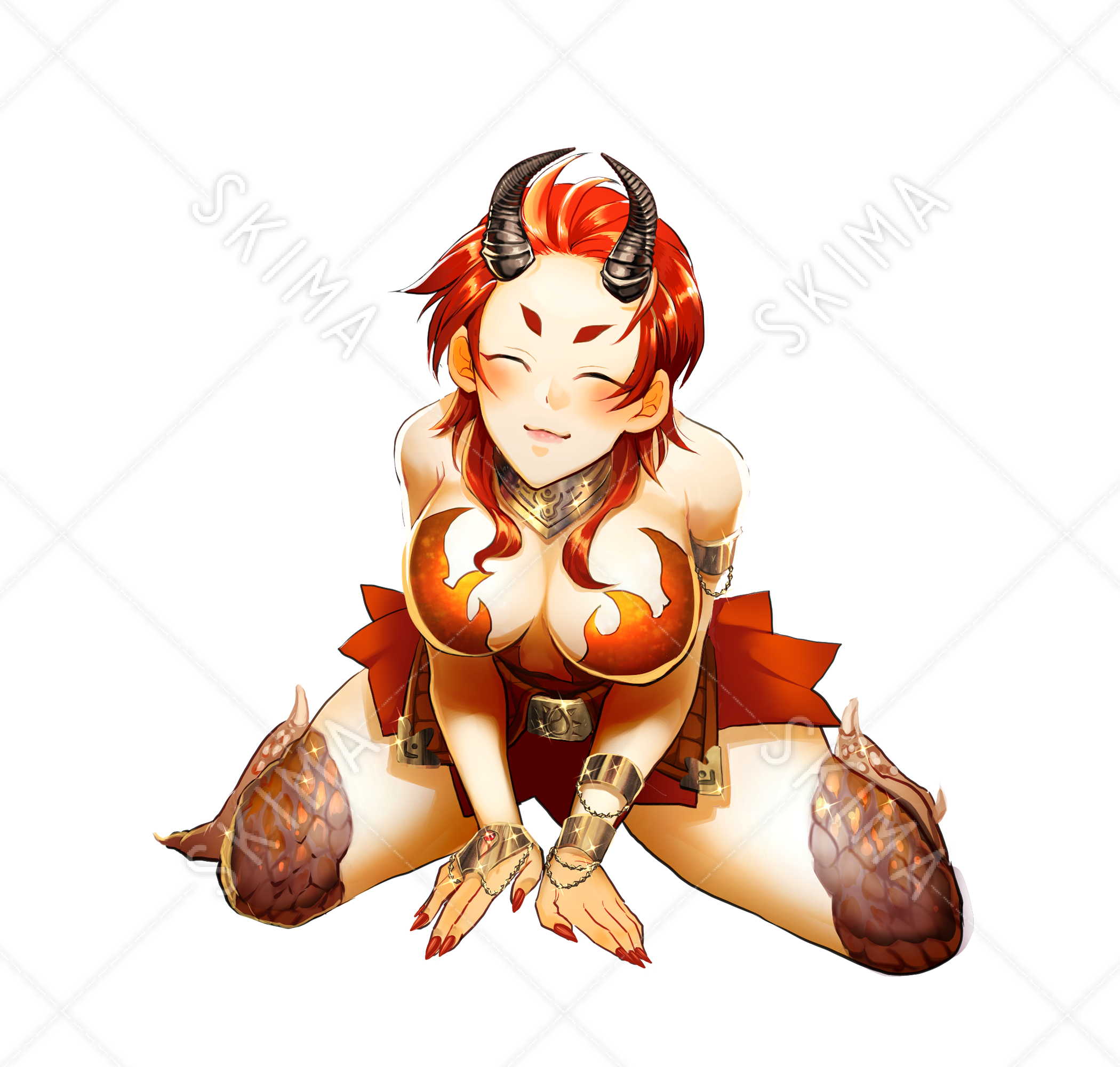 モンスターな女の子 亜人 龍人 角 ツノ 女性 スキマ スキルのオーダーメイドマーケット Skima