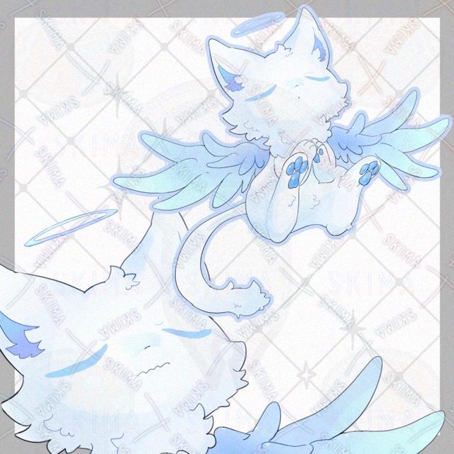 Image of Angel cat [6 different expressions].