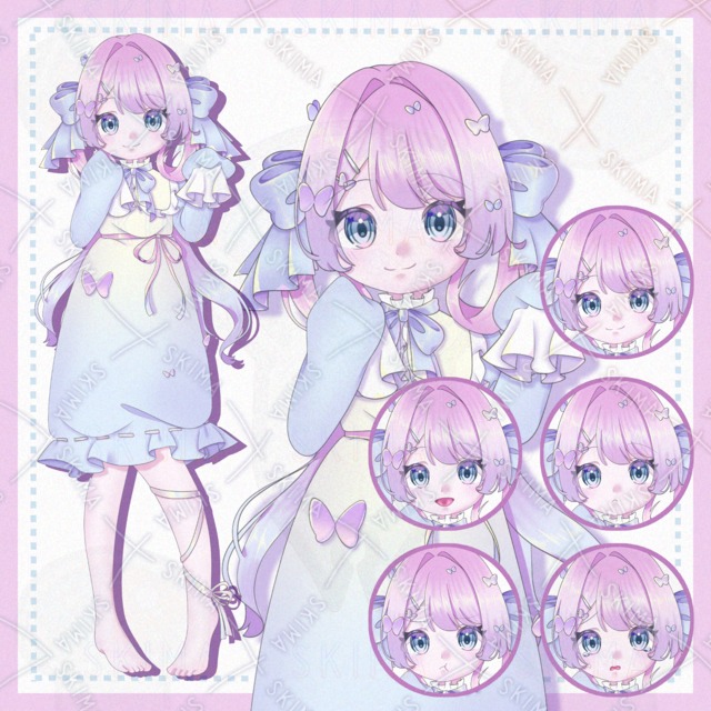 【立ち絵/表情5種】蝶とネグリジェの女の子の商品画像