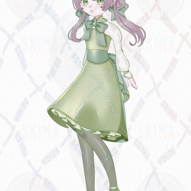 Standing posture / 5 kinds of expressions] Girl in green twin buns. 的商品圖片第 6 張