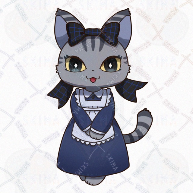 【表情差分9点】リボンのサバトラ猫のメイド【オリジナルキャラクター】の商品画像3枚目