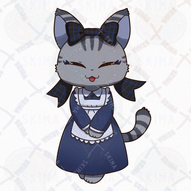 【表情差分9点】リボンのサバトラ猫のメイド【オリジナルキャラクター】の商品画像7枚目