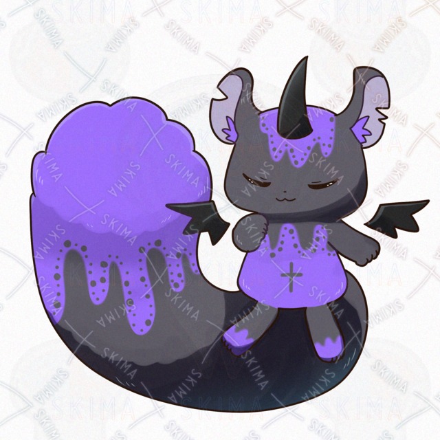 【表情差分4点】角のあるリスの悪魔のオリジナルキャラクターの商品画像5枚目