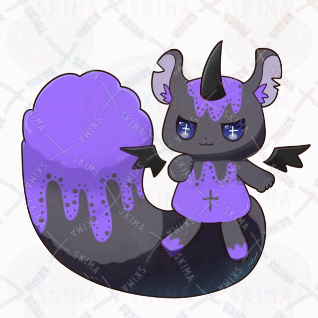 【表情差分4点】角のあるリスの悪魔のオリジナルキャラクターの商品画像4枚目