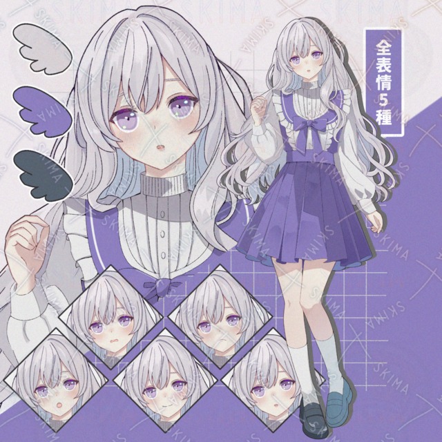 Purple ruffled sailor girl with white hair 的商品圖片