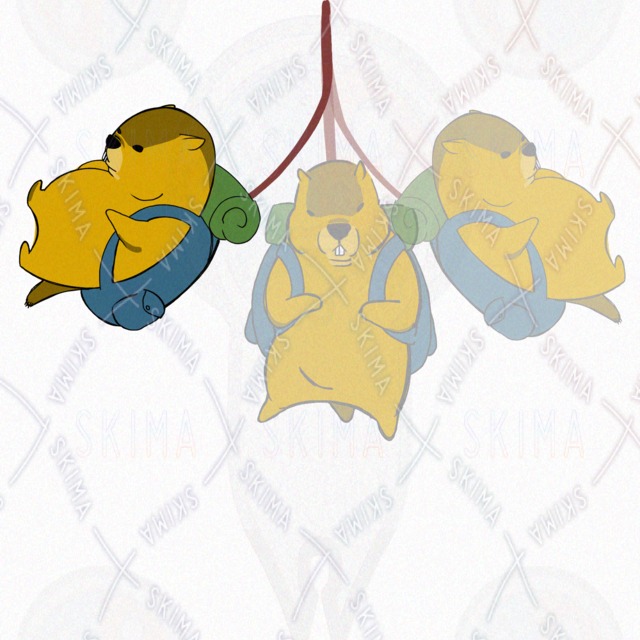 揺れるマーモットのキーホルダーの商品画像