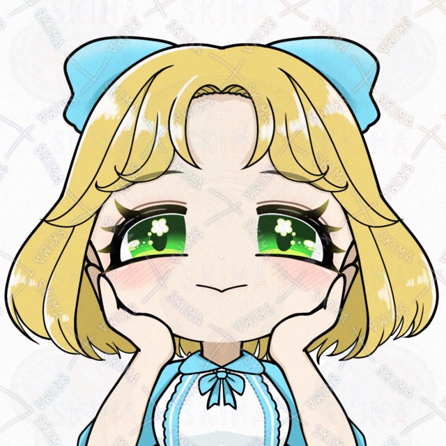 青リボンちゃん（背景透明あり）の商品画像2枚目