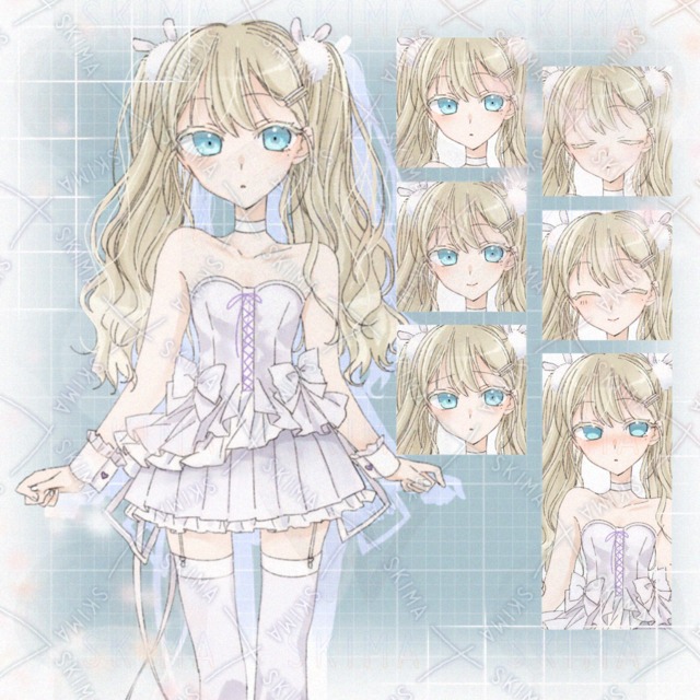 Image of White rabbit-like twin-tailed girl
