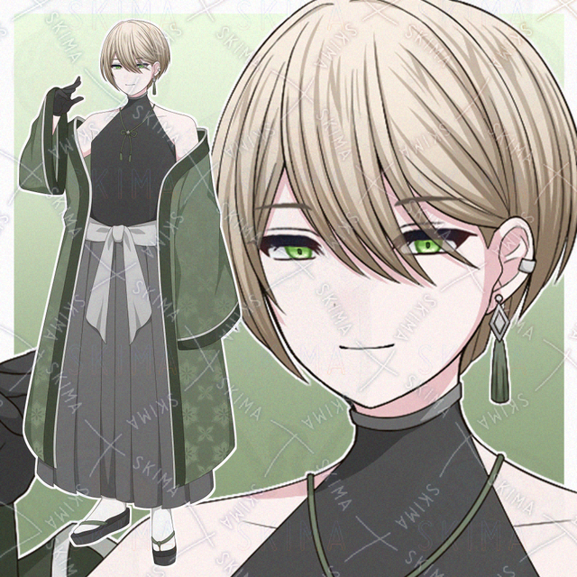 Image of Japanese fantasy clothes for men [10 different facial expressions].