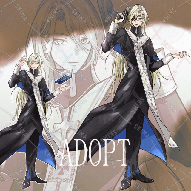 성직자풍 남성【표정 차이 7종+안대+손 차이 2종】남자 상품 이미지