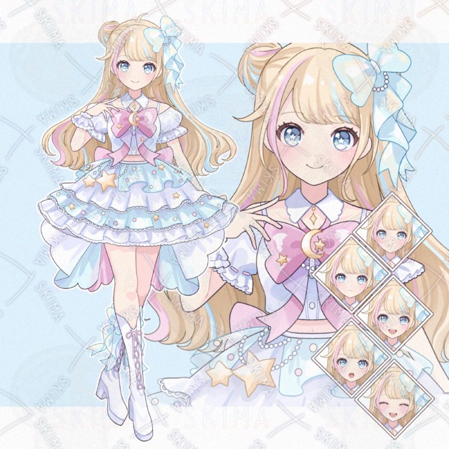 【表情差分5種】キラキラアイドルの女の子