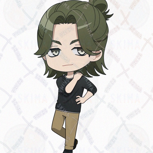 【表情８種】緑髪ハーフアップのミニキャラくんの商品画像3枚目