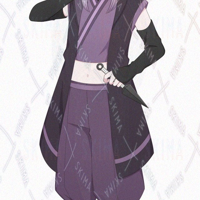 Image 4 of Girl in ninja style fashion [10 different expressions