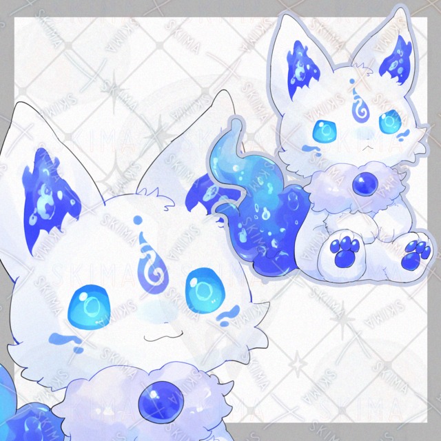 Image of Water Attribute Fox [9 types of expressions].