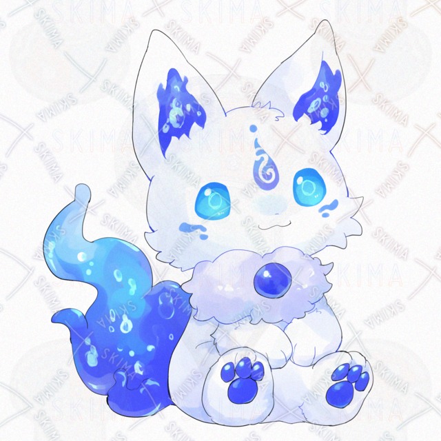 水属性狐【表情9種類】の商品画像2枚目