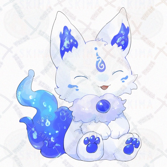 水属性狐【表情9種類】の商品画像4枚目