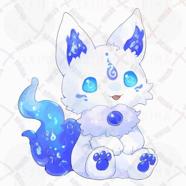 水属性狐【表情9種類】の商品画像3枚目