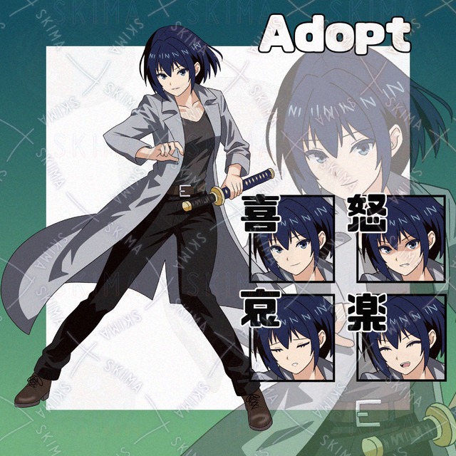 Adopt037_帯刀した中性的な人物/現代の商品画像