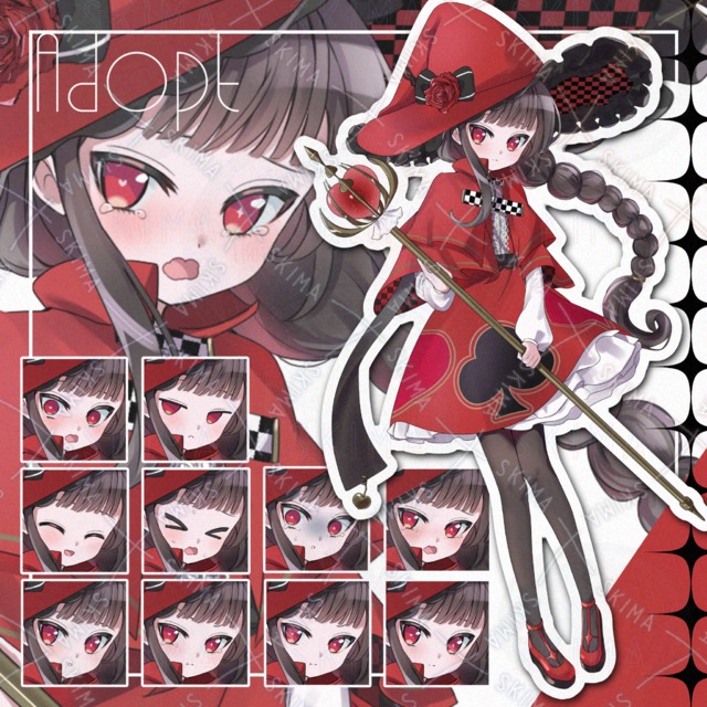 【表情10種】トランプマーク&times;魔法使いの少女
