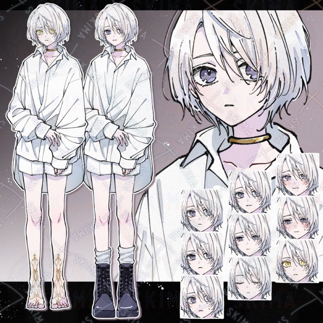 A boy with a pattern on his bare feet [9 different expressions | Boots diff. 的商品圖片