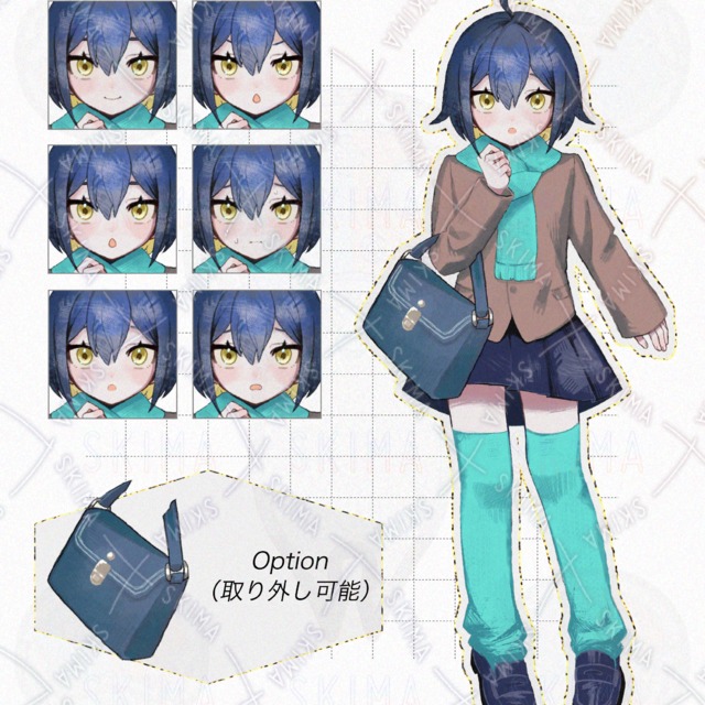 学生風の少女【表情6種／Option1種（取り外し可能）】の商品画像