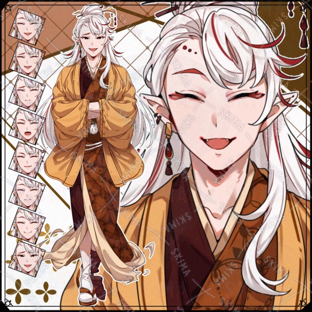 Image of 8 kinds of expression] Thread-eyed man