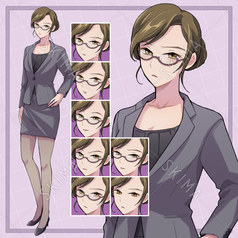 スーツの女性 表情6種 眼鏡無し スキマ スキルのオーダーメイドマーケット Skima