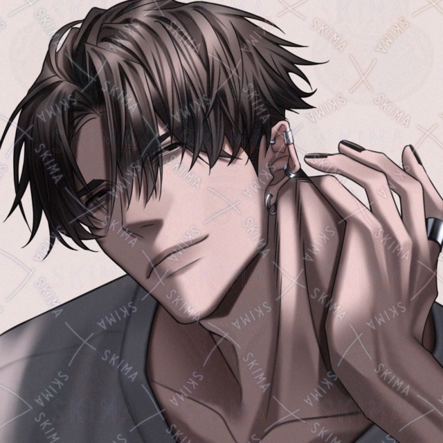 검은 머리 피어싱 남성 아이콘 상품 이미지