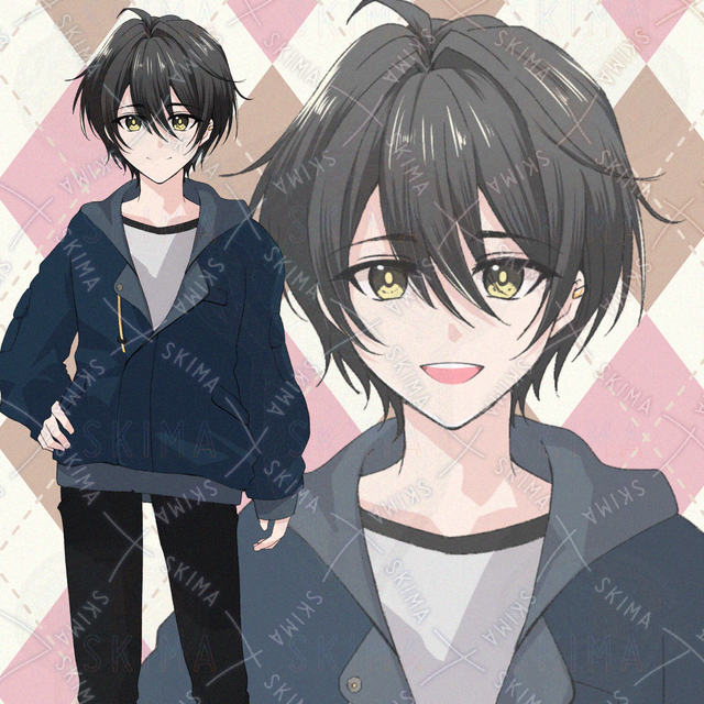 黒い髪の男の子 表情7種の商品画像