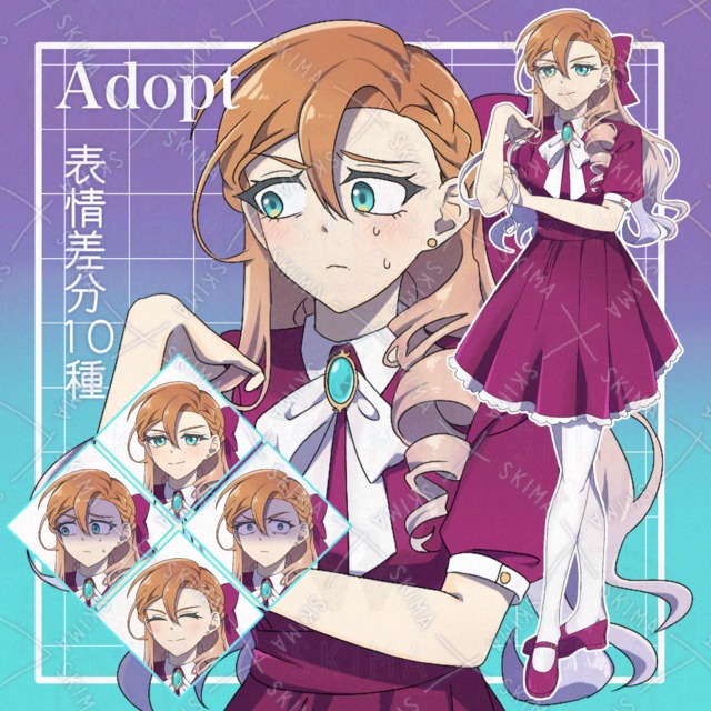 【表情差分10種】縦ロールお嬢様の商品画像