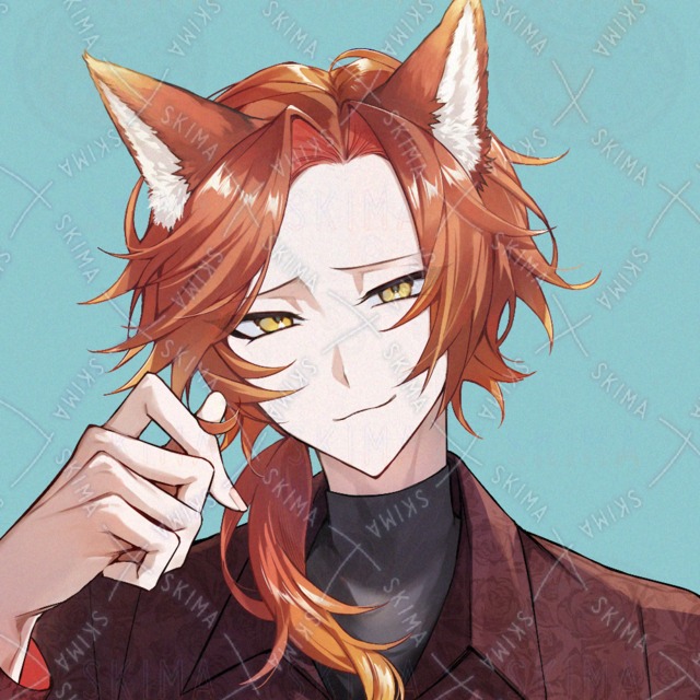 아이콘】여우 귀를 가진 붉은 머리 청년 상품 이미지