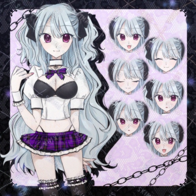 Image of Succubus-like girl with light blue hair