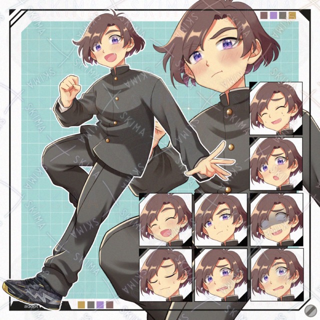 다보다보 학란의 소년【10가지 표정】표정 10가지 상품 이미지