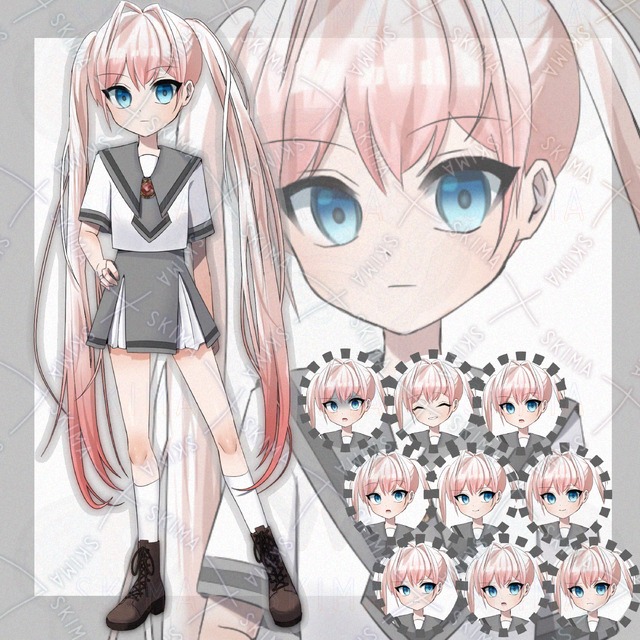 学生の女の子【表情10種】の商品画像