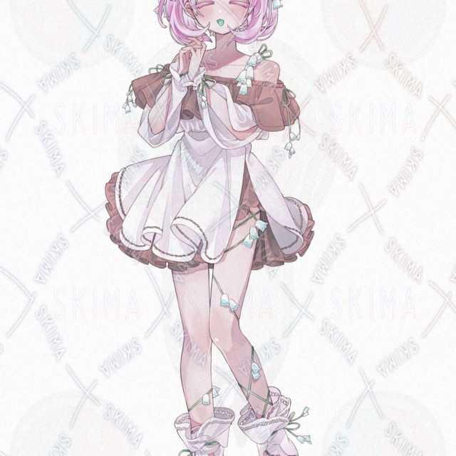 スノードロップまみれな白ワンピースの子の立ち絵【Adopt26】の商品画像3枚目