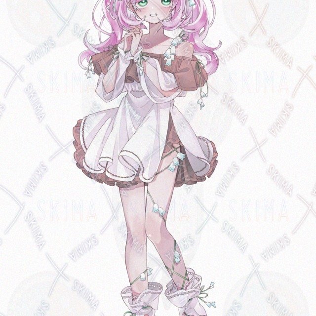 スノードロップまみれな白ワンピースの子の立ち絵【Adopt26】の商品画像7枚目