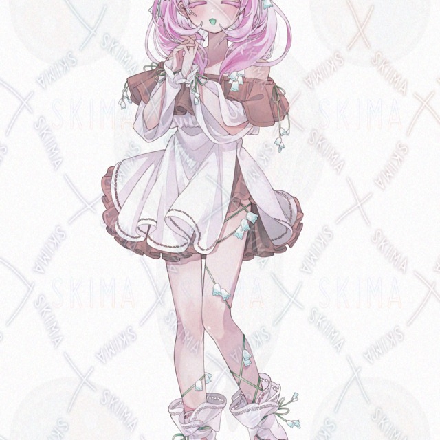 スノードロップまみれな白ワンピースの子の立ち絵【Adopt26】の商品画像9枚目